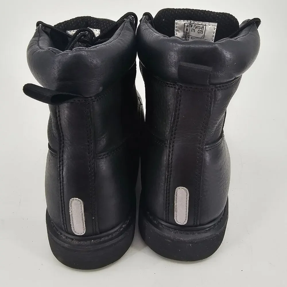 SlipGrips Black Leather Spider Grip Steel Toe Work Boot Mens 12 W ASTM F2413-05